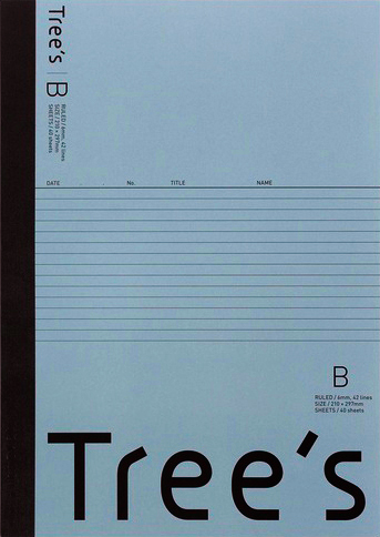 Tree's B5/A4/A5/A6 B罫 ブルーグレー A4／40枚のイメージ画像