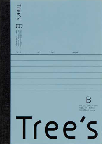 Tree's B5/A4/A5/A6 B罫 ブルーグレー A6／48枚のイメージ画像